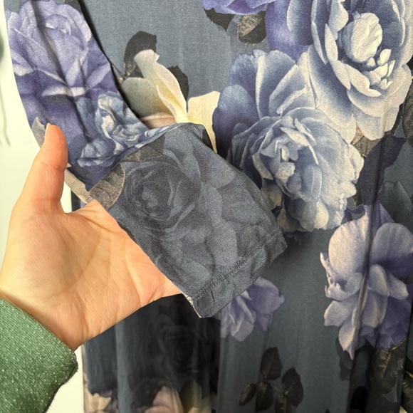 Johnny Was Grey Peony Long Sleeve Floral Dress - Picture 5 of 11